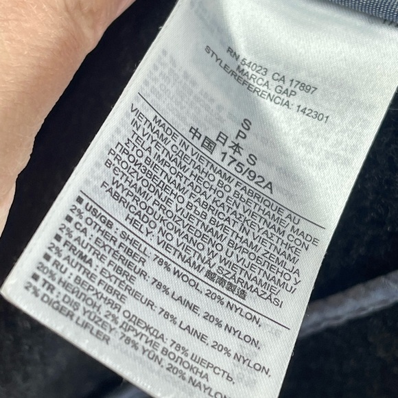 Gap size small dark gray wool blend hooded jacket duffle coat - Picture 7 of 8